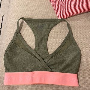 TLF Olive Green and Pink Sports bra